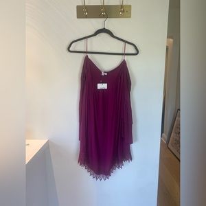 Jack off the shoulder mini dress in berry size xs NWT
